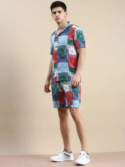 Men Multi Printed Casual Co ord Set-SEABREEZE-2112-Multi