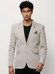 Men Grey Solid Casual Blazers-AR-55-Grey