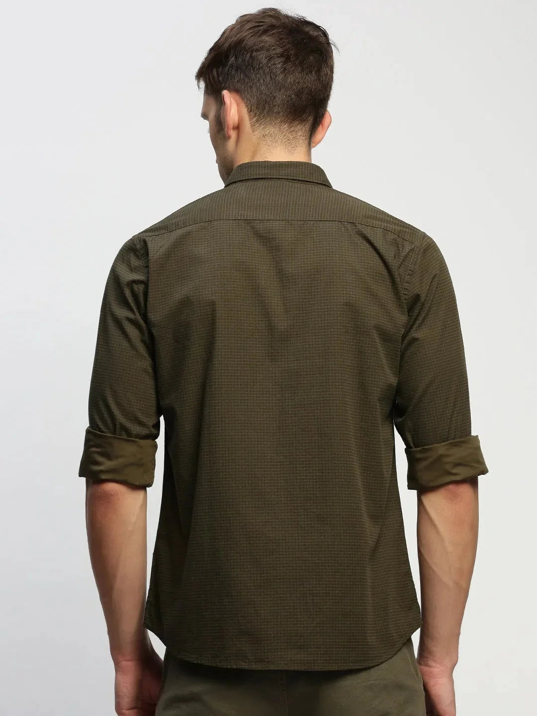 DesiQlo Men's Green Striped Cotton Shirt - Stylish Mens Shirt
