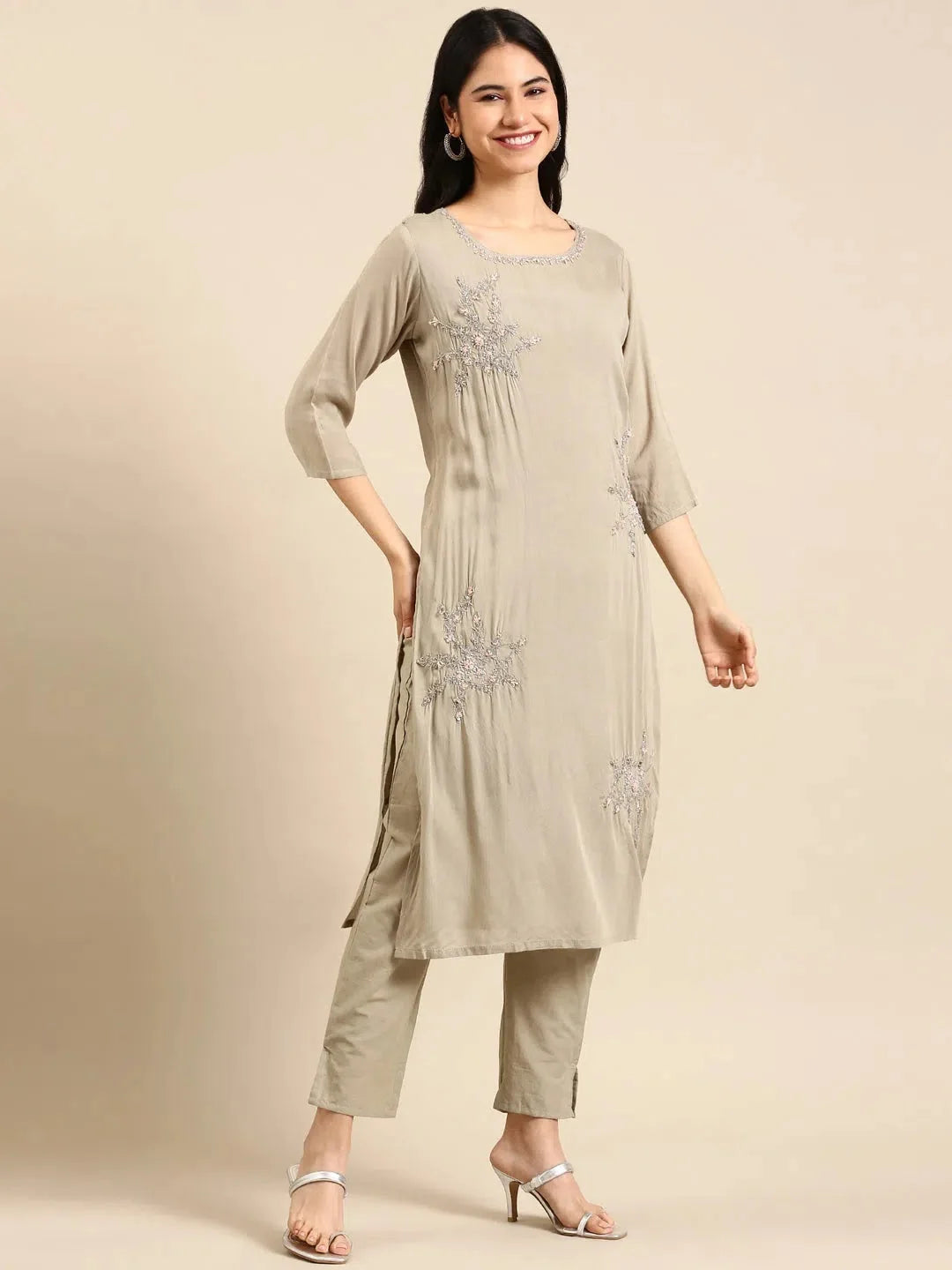 Olive Printed Kurta Set | Cotton Indian Kurta Sets for Women