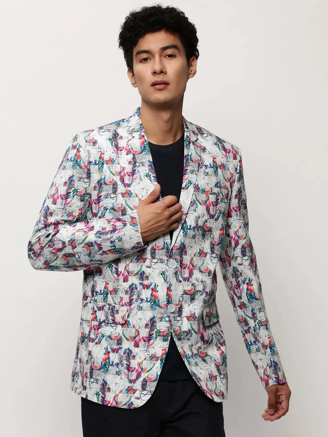 White Printed Nehru Jacket | Stylish Men's Ethnic Wear