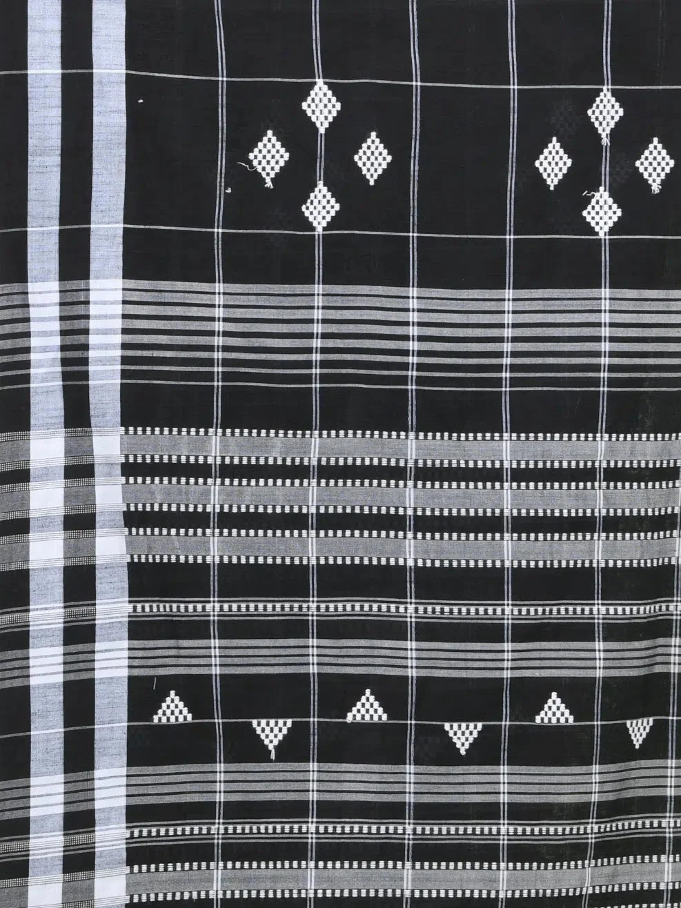 Black Check Cotton Saree | Indian Sarees Online