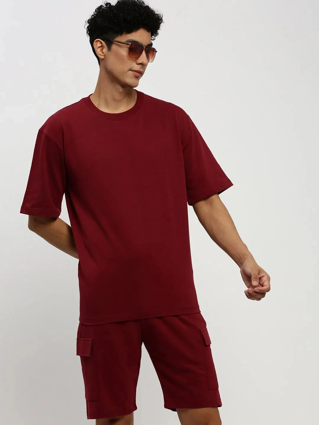 Men Maroon Solid Co ordSet-AR-CD-15-Maroon