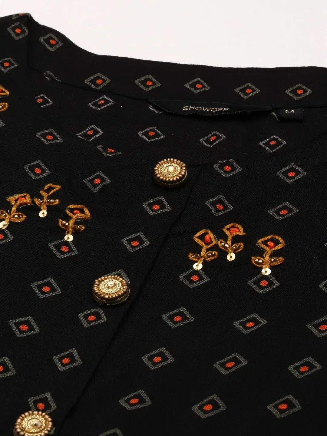 Black Printed Cotton Kurta Sets for Women | Indian Kurta Sets