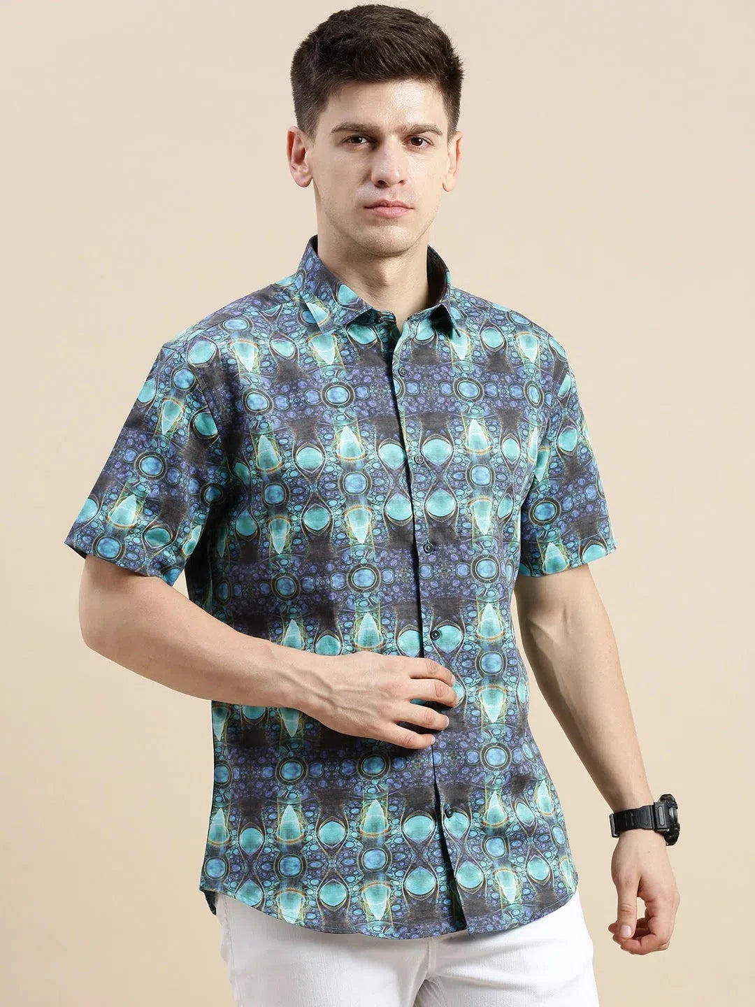 Trending Men's Multi Graphics Cotton Shirt - Abstract Printed Shirt