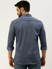 Men Blue Printed Casual Shirt-ATHERKNITS-4997-Blue