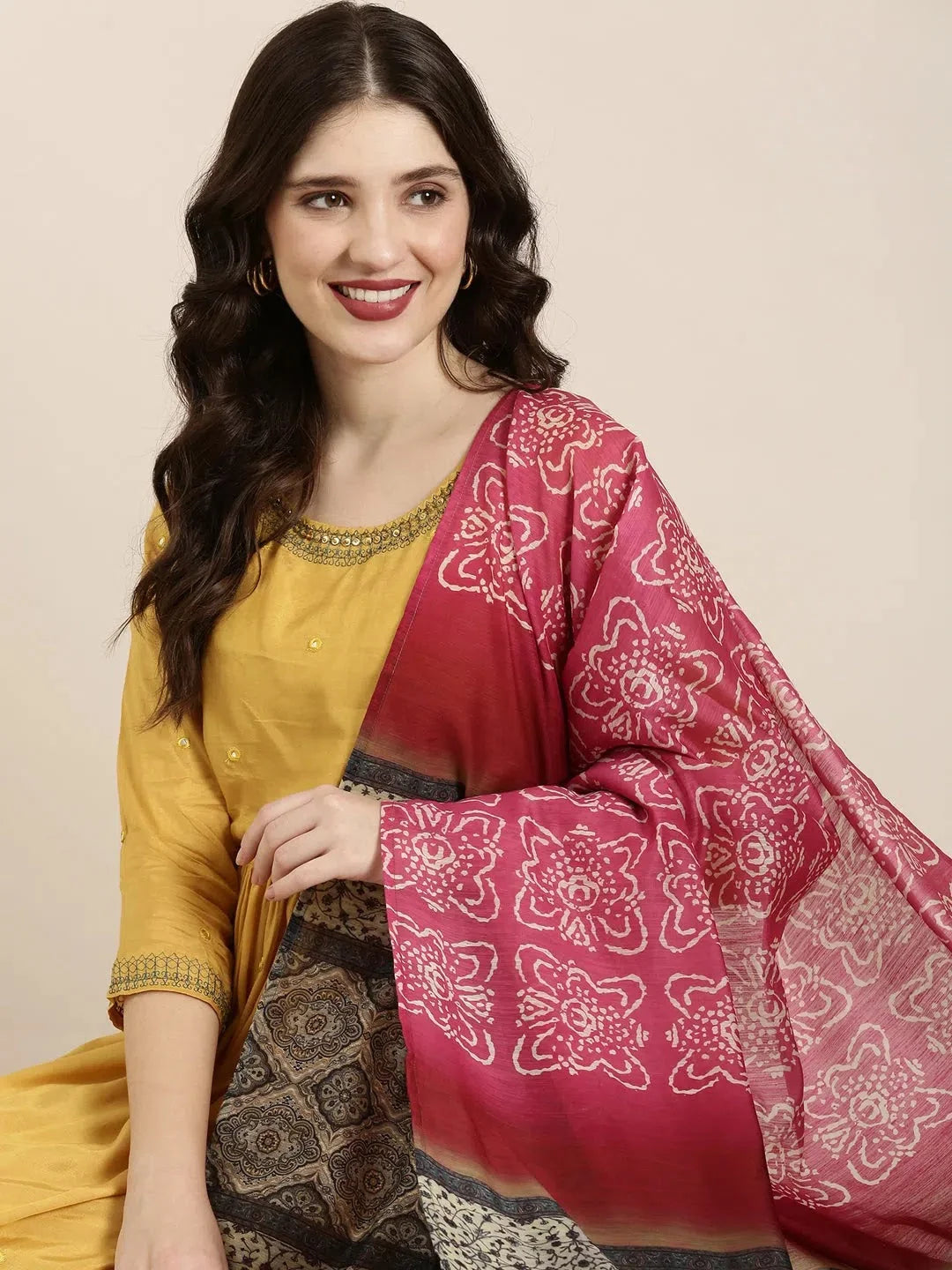 Mustard Solid Anarkali Kurti for Women | Trendy Anarkali Gown