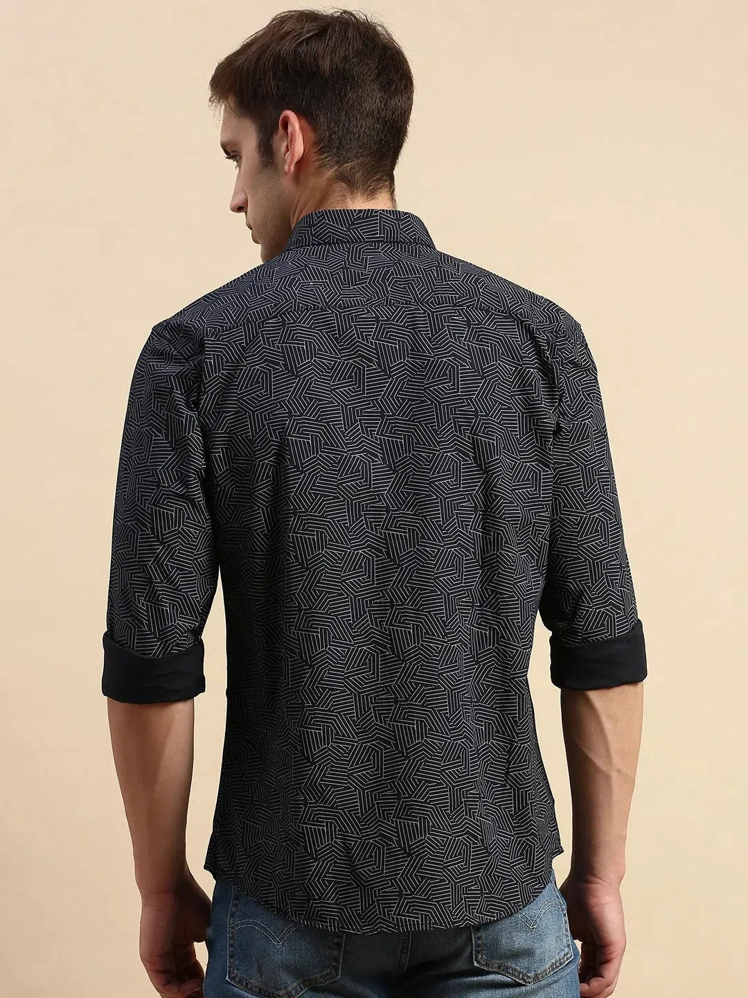 Black Printed Cotton Shirt - Stylish Mens Shirt | DesiQlo