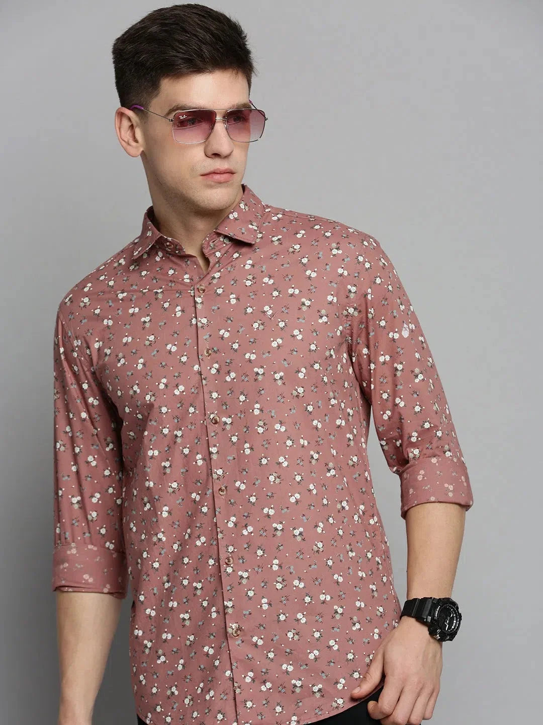 Purple Printed Mens Shirt - Modern Cotton Shirt | DesiQlo