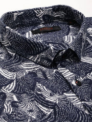 Men Blue Printed Casual Shirt-PARKERPRINT-1545-Navyblue