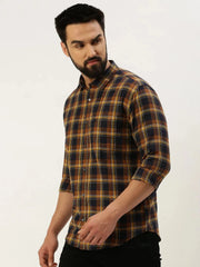 Men Navy Checked Casual Shirt-BOXERCHECKS-3347-Navyblue