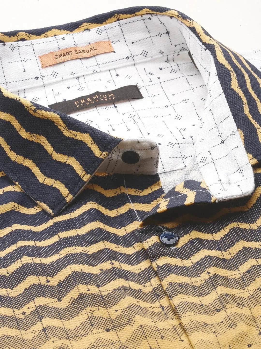Festive White Printed Mens Shirt | Cotton Casual Shirt - DesiQlo