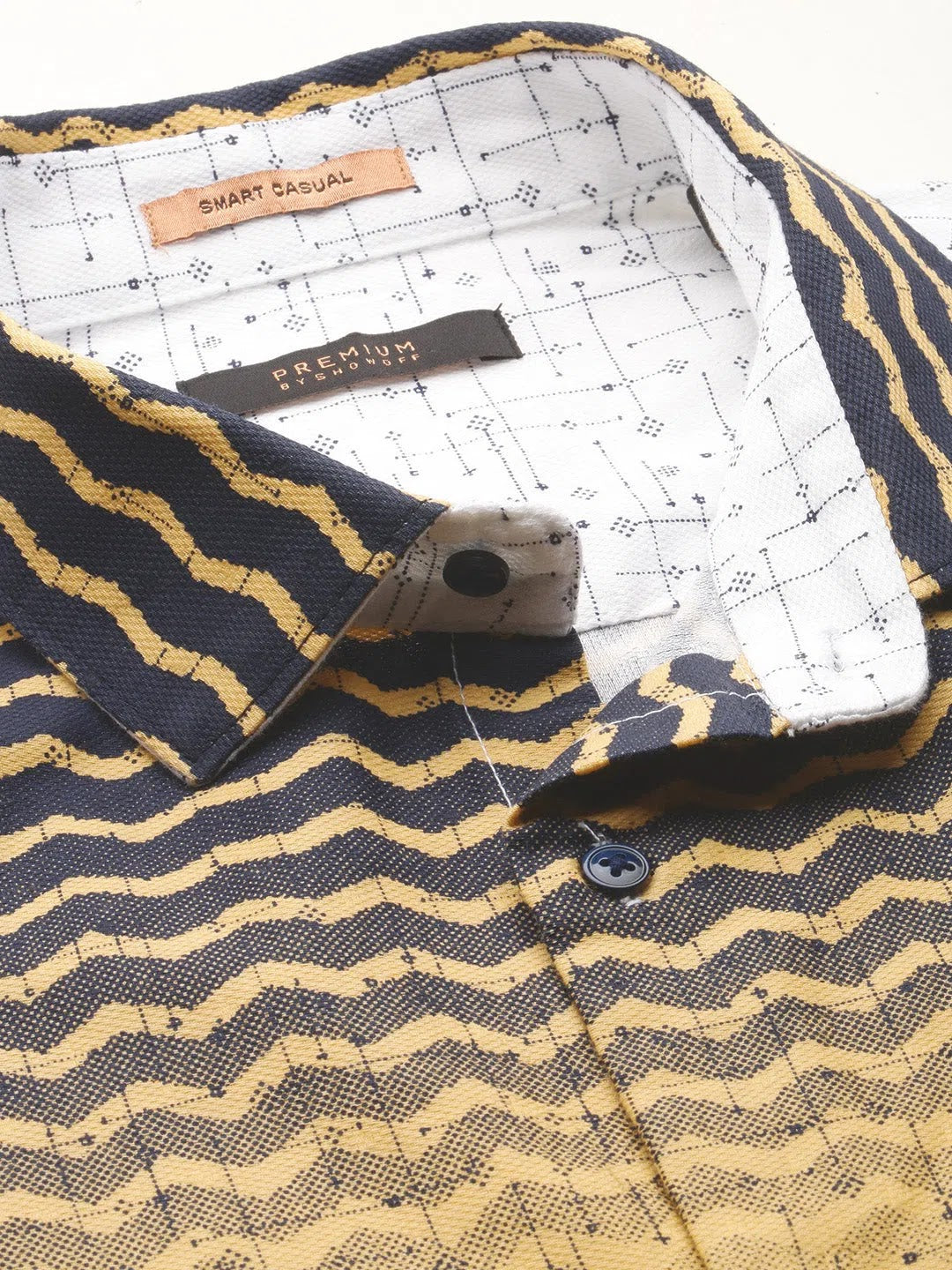 Festive White Printed Mens Shirt | Cotton Casual Shirt - DesiQlo