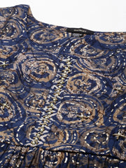 Women's Navy Blue Printed Kurta SetKC-944-Navyblue