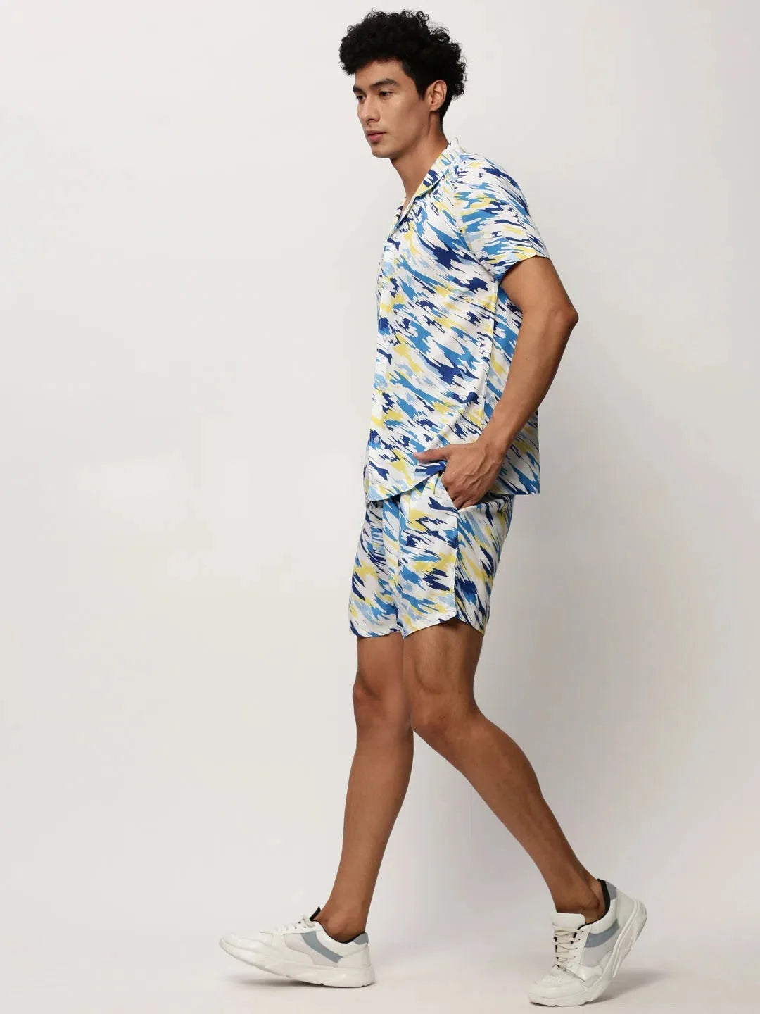 White Printed Co ord Sets Men - Casual Two Piece Sets Online