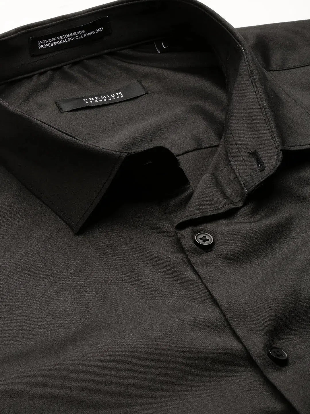 Shop Black Solid Mens Shirt - Cotton Casual Shirt | DesiQlo