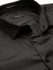 Men Black Solid Casual Casual Shirts-TAVANTAPLAIN-5517-Black