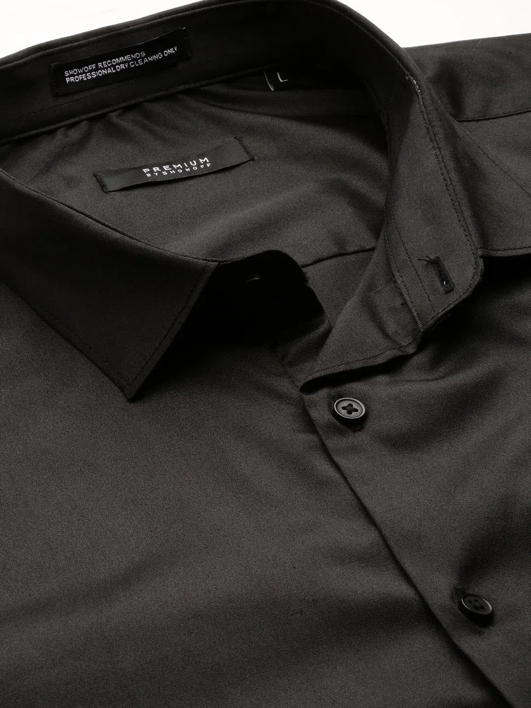 Shop Black Solid Mens Shirt - Cotton Casual Shirt | DesiQlo