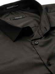 Men Black Solid Casual Casual Shirts-TAVANTAPLAIN-5517-Black