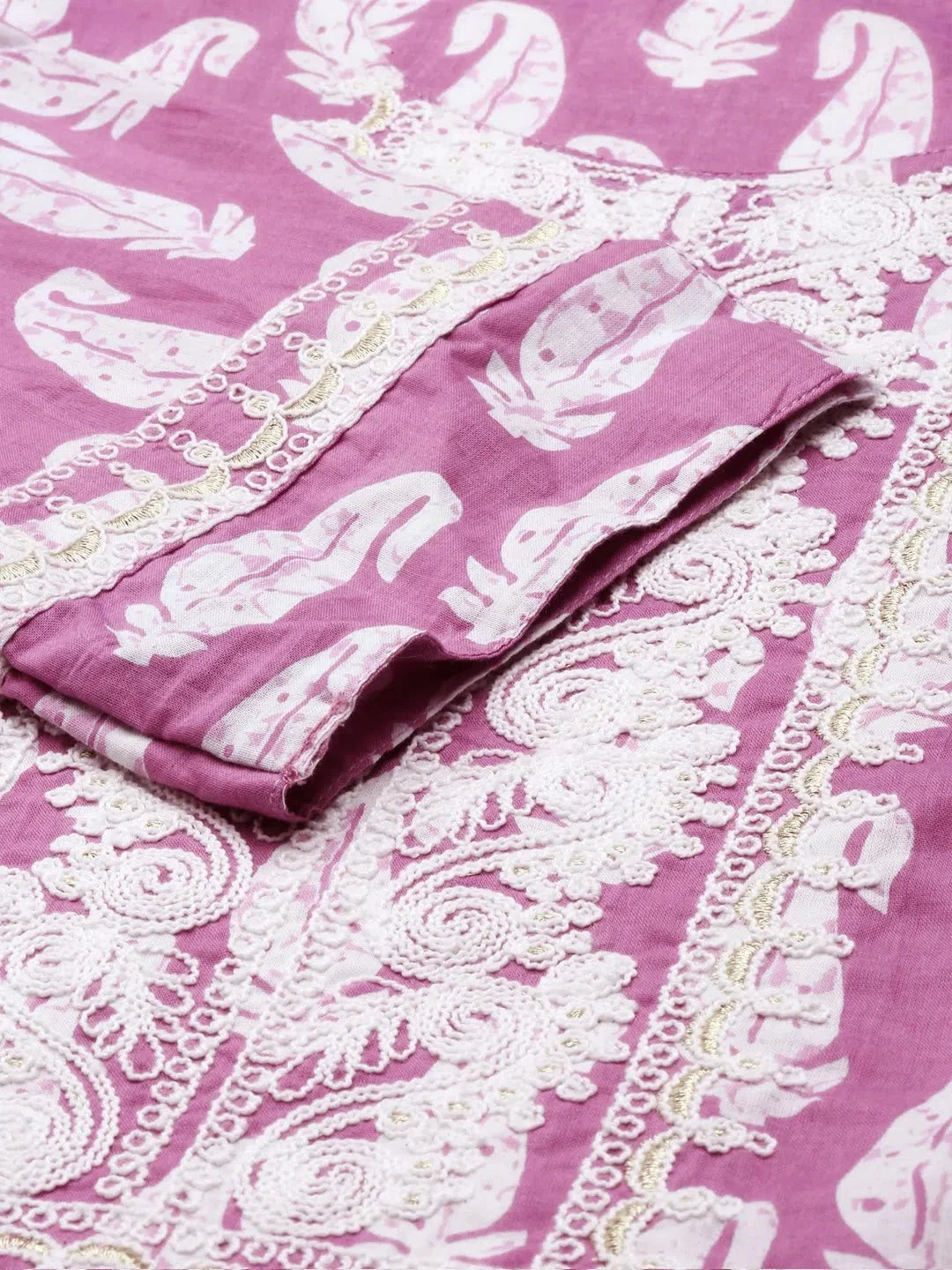 Lavender Paisley Print Women's Kurta Set | Indian Sets