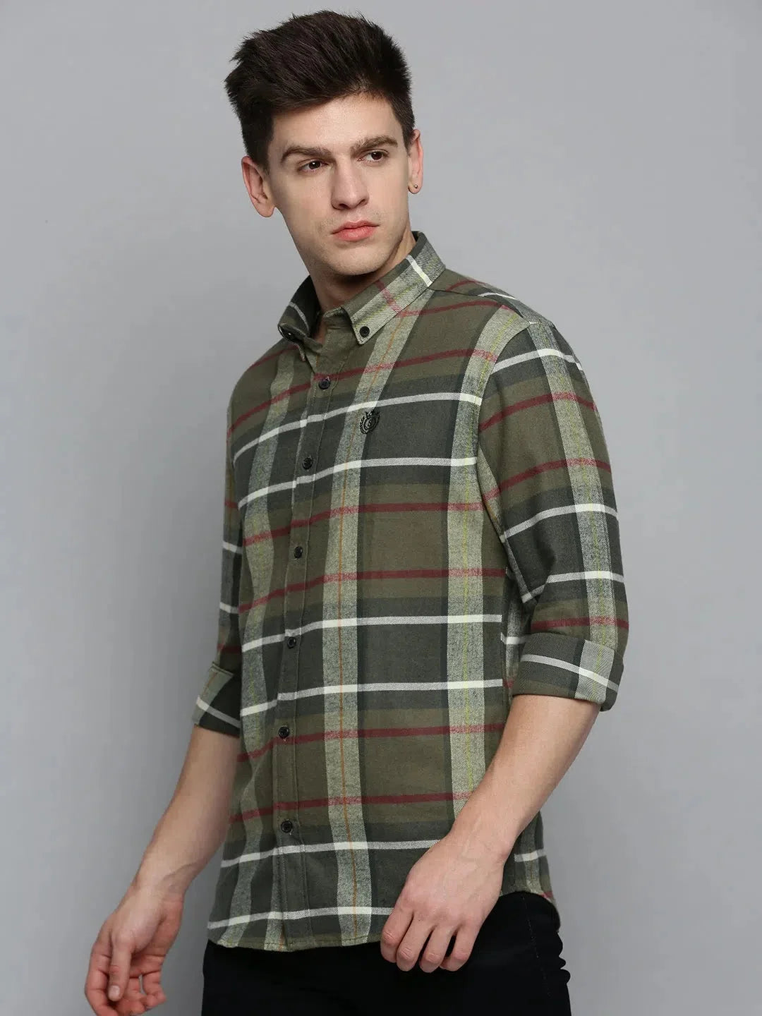 Green Checked Mens Shirt - Casual Cotton Shirt | DesiQlo