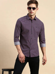 Men Navy Striped Casual Shirt-PACIFICSTRIPE-4933-Navyblue