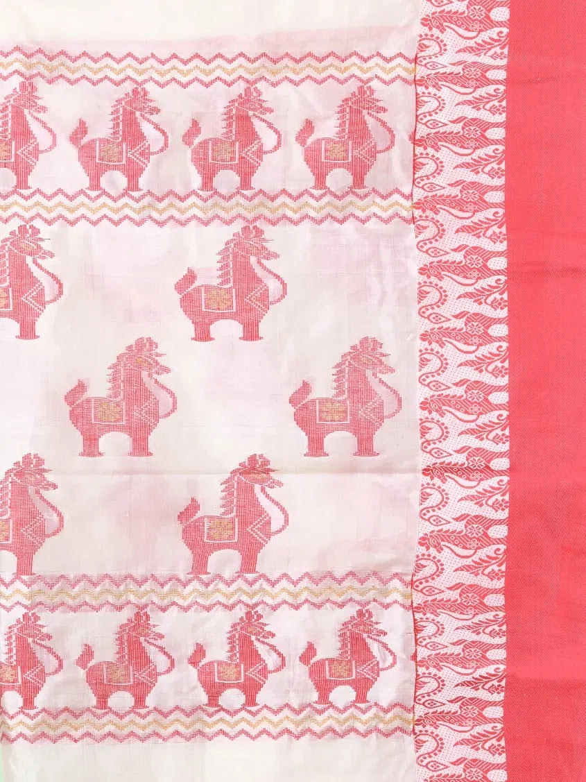 Off White Tussar Silk Saree | Indian Sarees