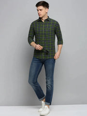Men Green Checked Casual Shirt-DALTONCHECKS-4103-Green