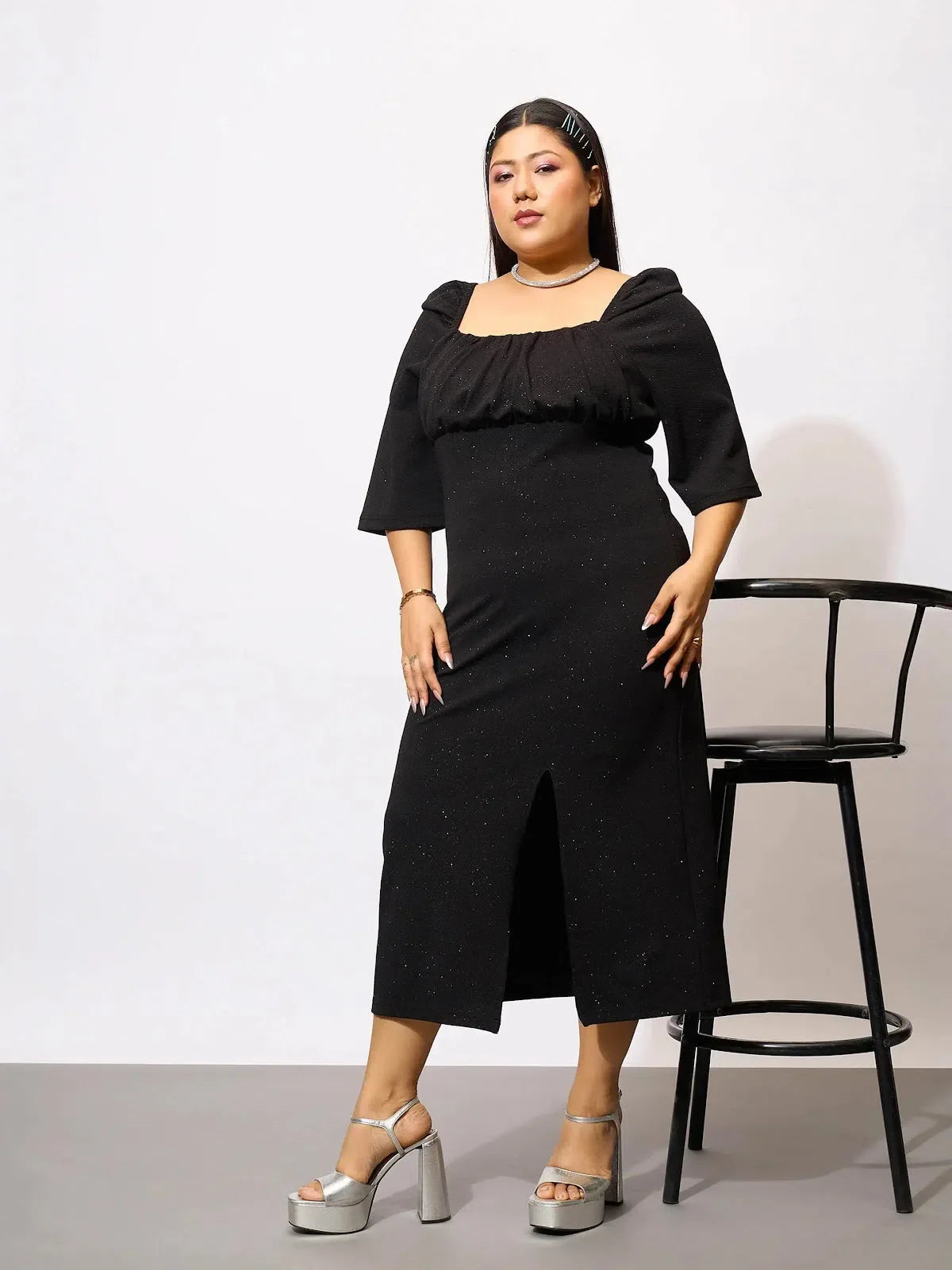 Black Glitter Bodycon Dress | Women's Party Wear Dress