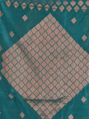 Sky Blue Cotton Saree With Zari Borders-MA64BCT401190046