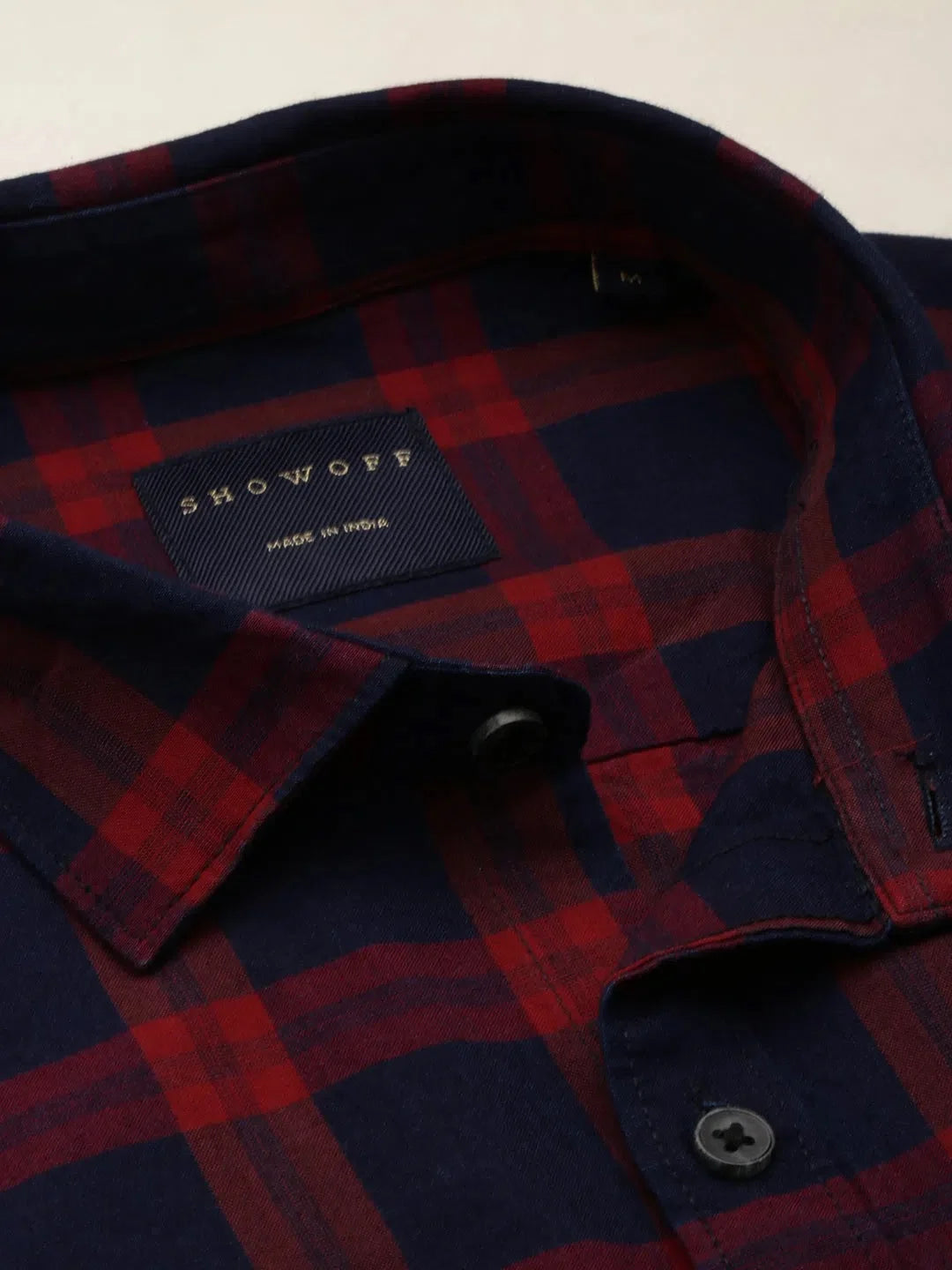 Trending Men's Navy Checked Cotton Shirt | Casual Style