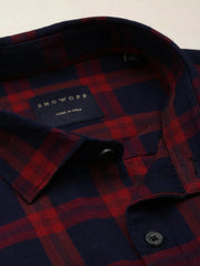 Men Navy Checked Casual Shirt-DALTONCHECKS-4104-Navyblue
