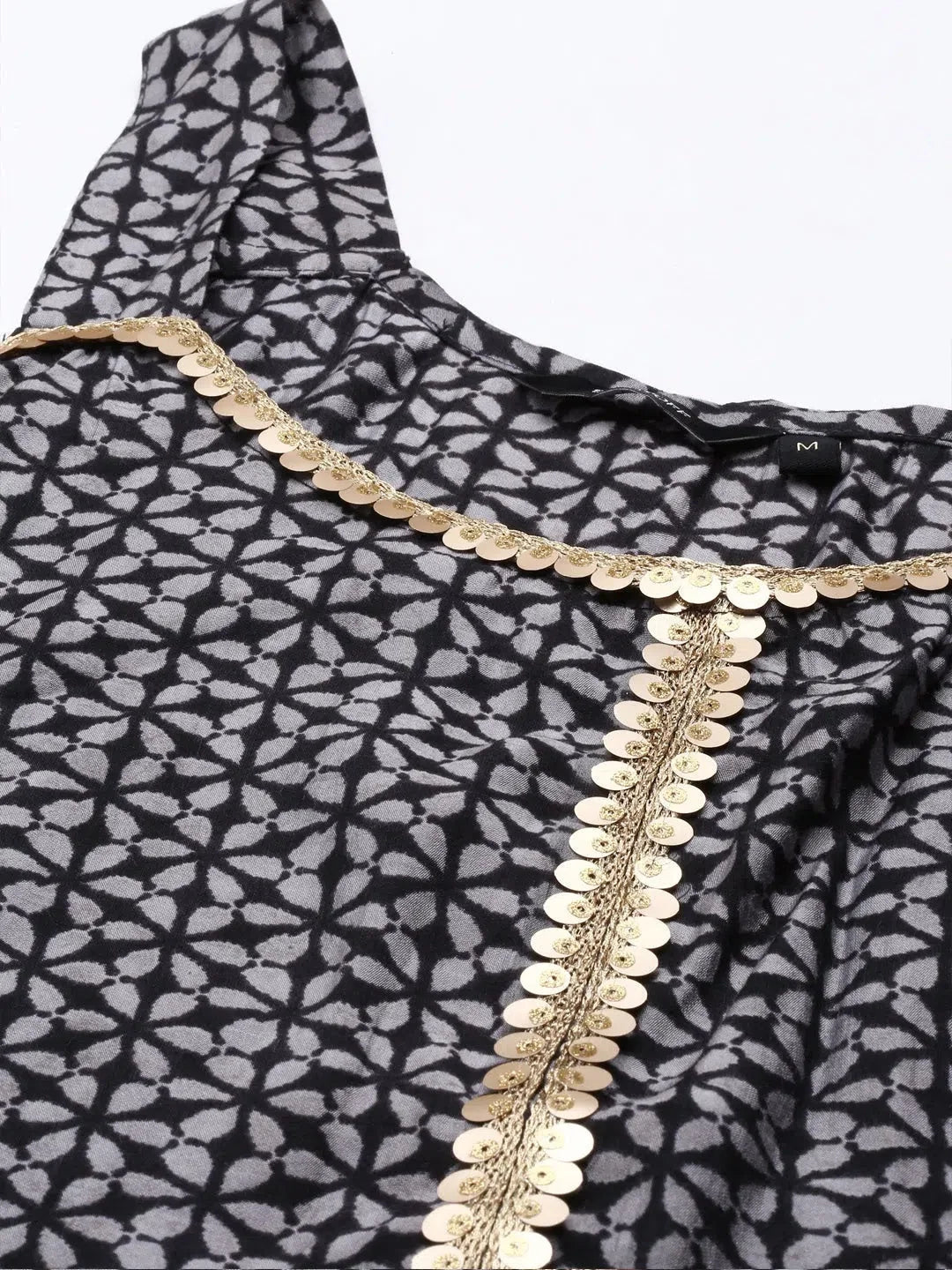 Black Geometric Print Kurta Sets | Cotton Kurta Sets