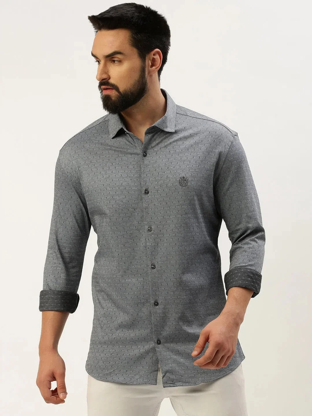 Grey Solid Mens Shirt | Casual Cotton Shirts for Men Online