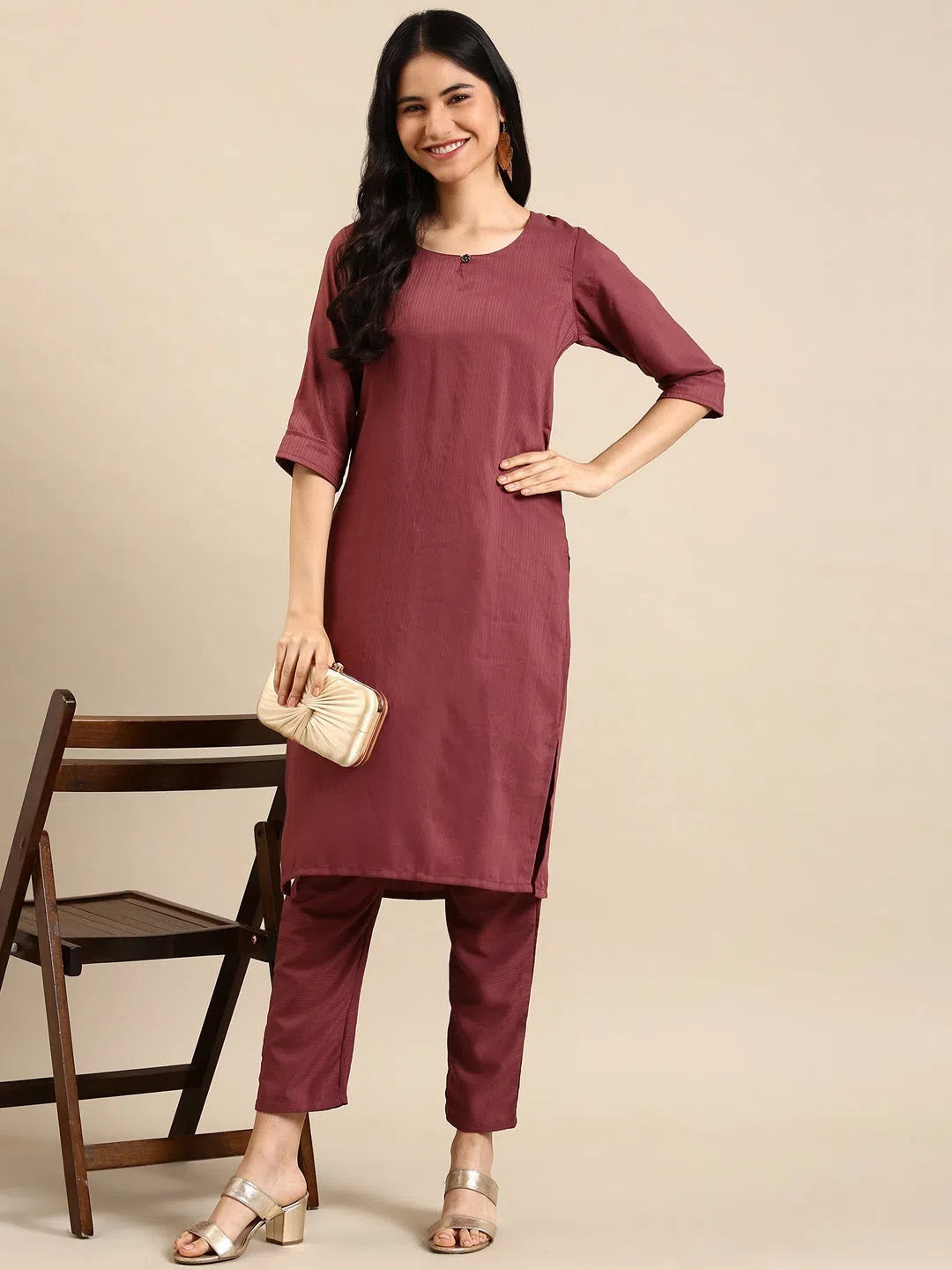 Purple Solid Cotton Kurta Set | Women's Designer Kurta Sets