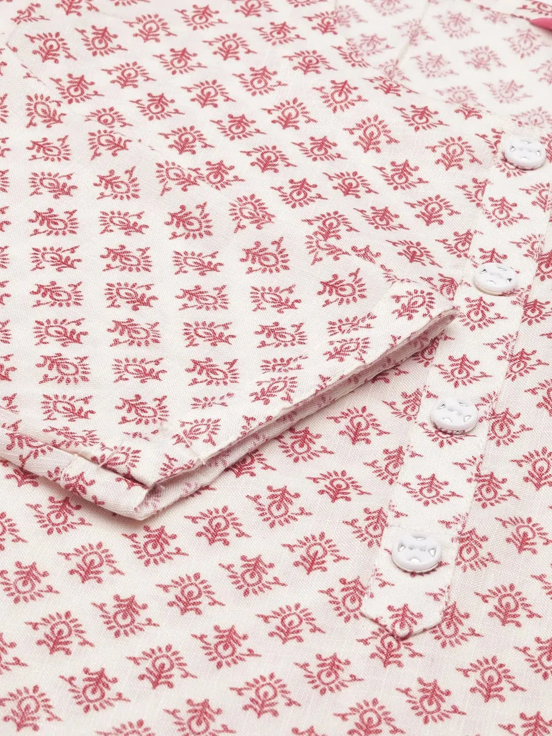 Off White Printed Cotton Kurta | Women's Indian Kurta Ladies