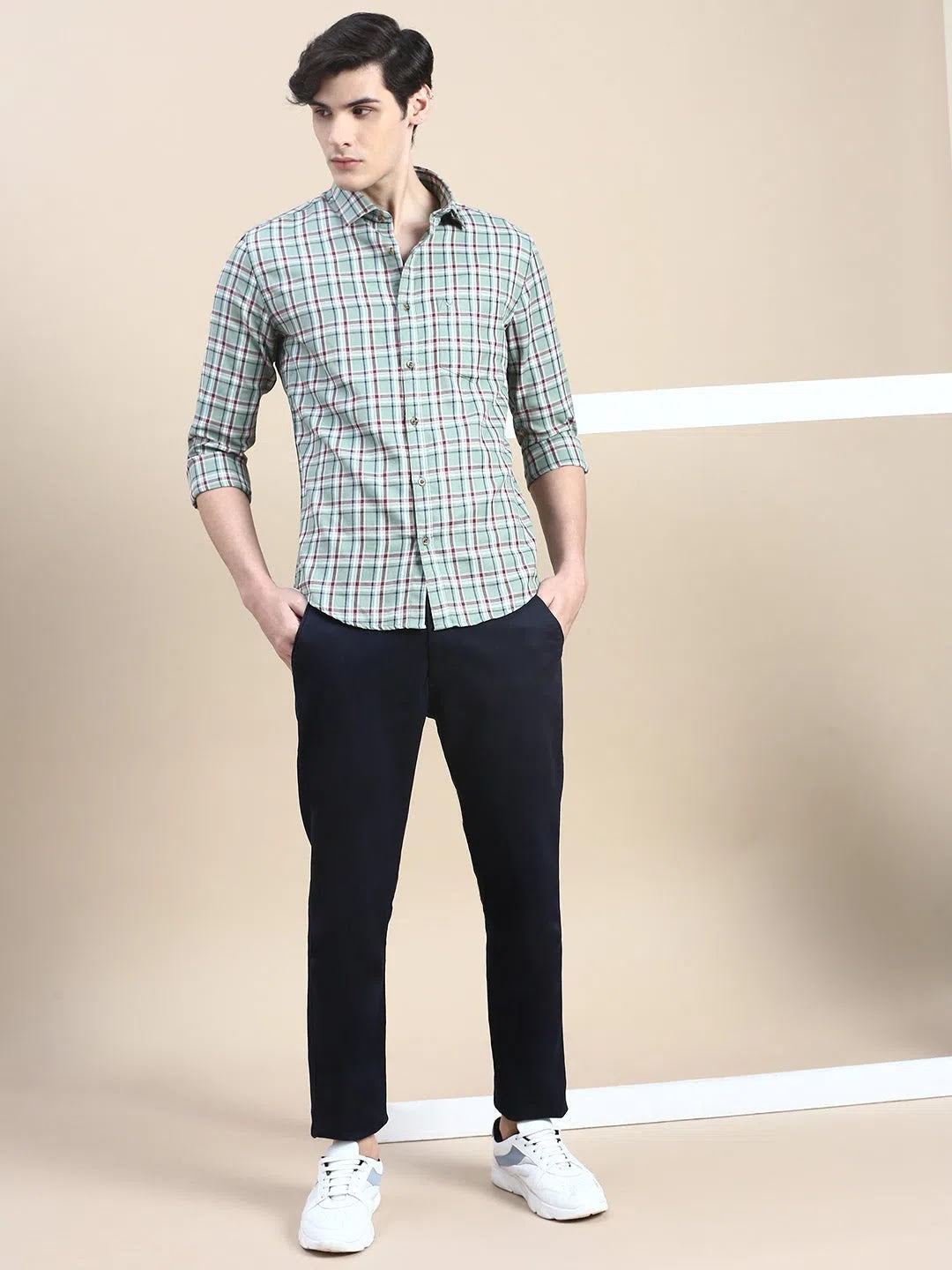 Trending Green Checked Mens Shirt - DesiQlo Cotton Casual Shirt