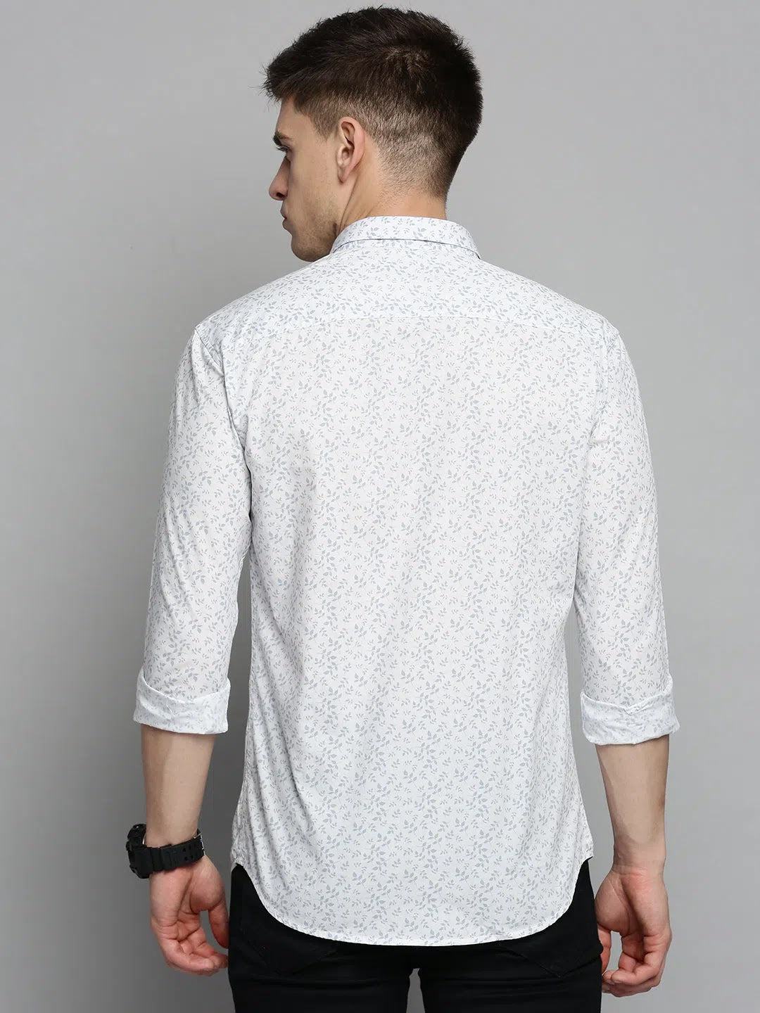 White Printed Mens Shirt - Trendy Cotton Shirt | DesiQlo