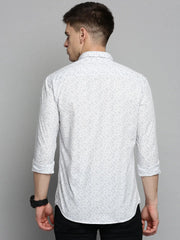 Men White Printed Casual Shirt-EVMOSPRINTS-2050-White