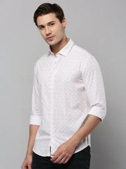 Men White Printed Casual Shirt-ELICAPRINT-4814-White