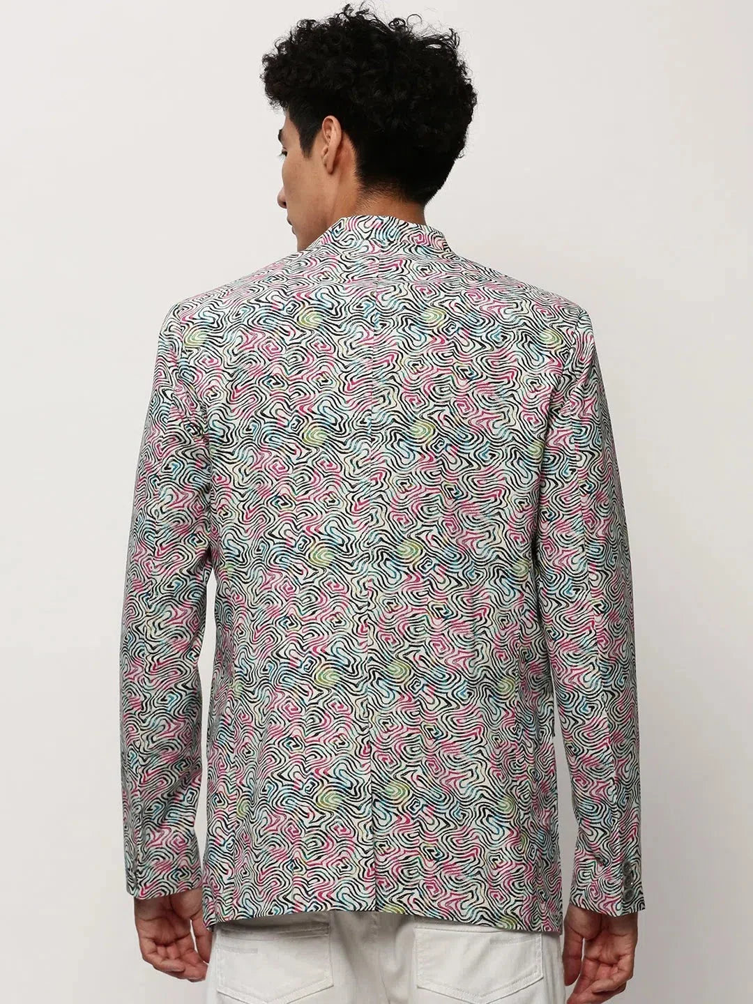 White Printed Modi Jacket | Men's Indian Nehru Jackets