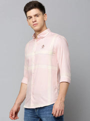 Men Peach Checked Casual Shirt-TAJIMACHECKS-5183-Peach