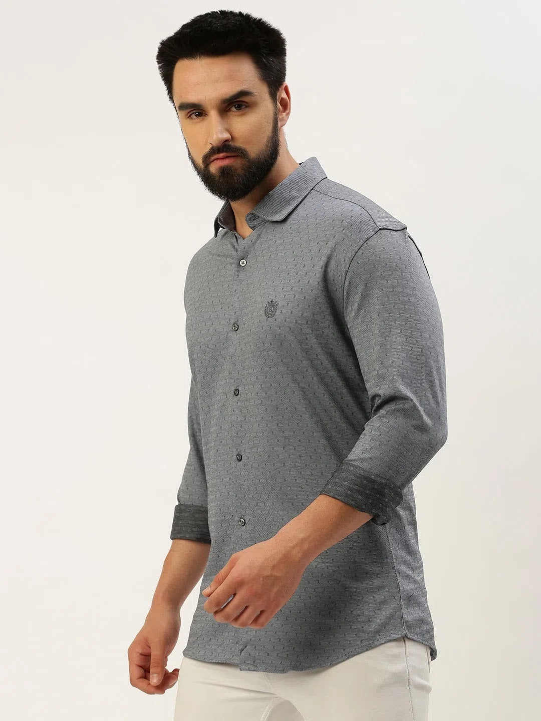 Grey Solid Mens Shirt | Casual Cotton Shirts for Men Online