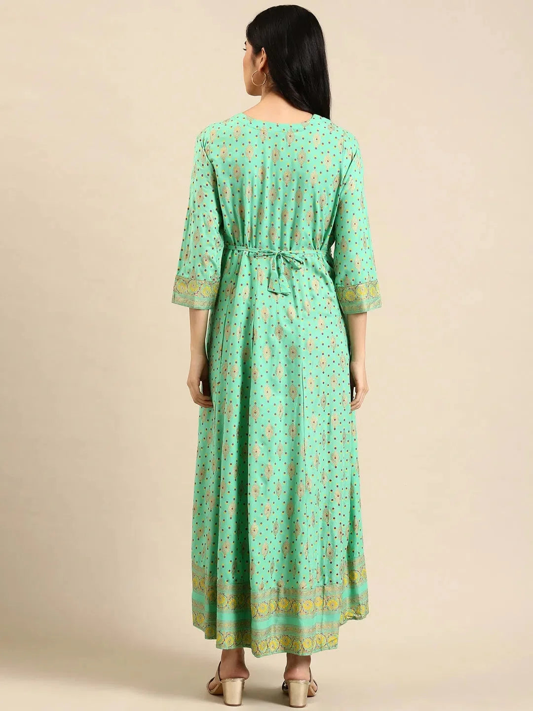 Green Printed Anarkali Kurta - Women's Anarkali Kurtis Online