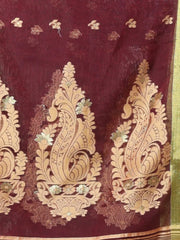 Ecru Cotton Ikat Saree With Ganga Jamuna Border-MA66BCT431380074