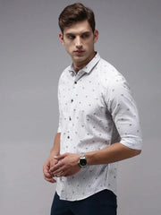Men White Printed Casual Shirt-ORIGINPRINT-1746-White
