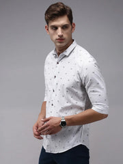 Men White Printed Casual Shirt-ORIGINPRINT-1746-White