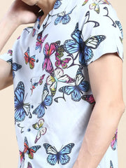 Men Grey Printed Casual Co ord Set-MARSHALL-1860-Grey