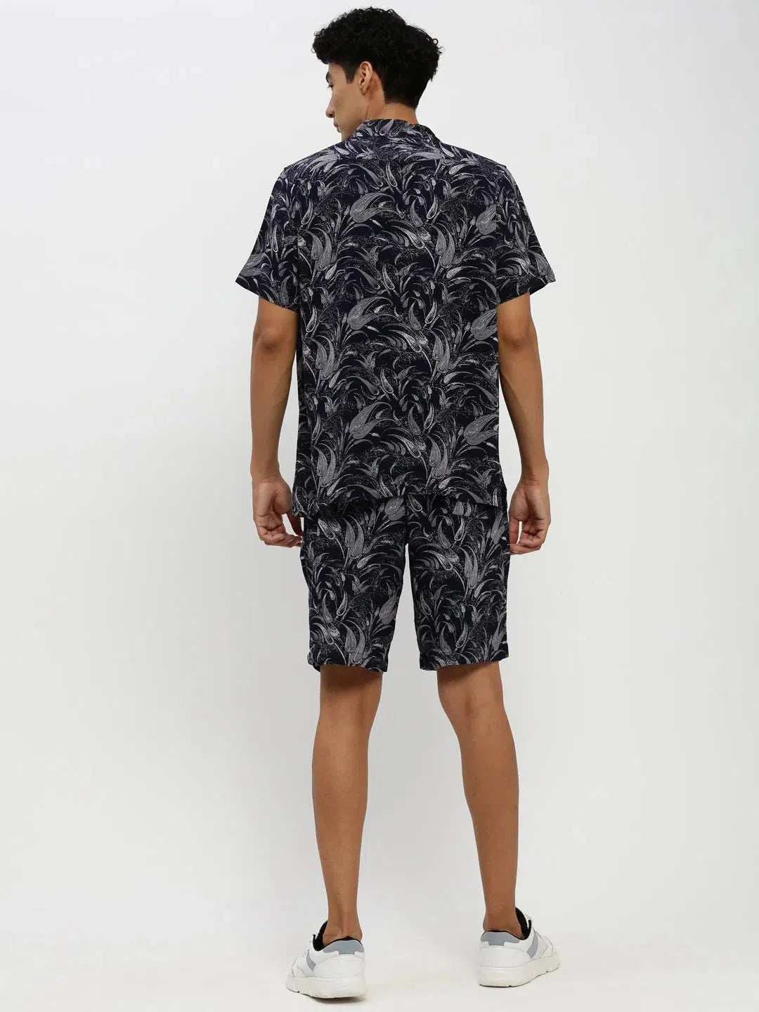 Navy Printed Mens Co ord Sets | Cotton Two Piece Sets