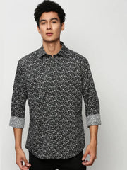 Men Black Floral Casual Casual Shirts-STANLEY-5281-Black